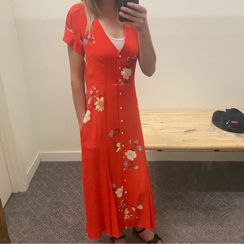 Capulet Revolve NEW Red Classy Floral Long Dress